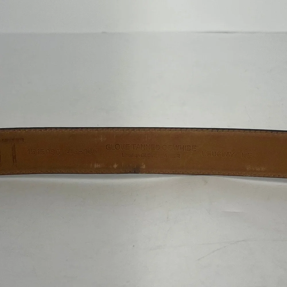 Gant Mens Black Glove Tanned Cowhide Leather Belt Gold Buckle Size 42 1515086‎